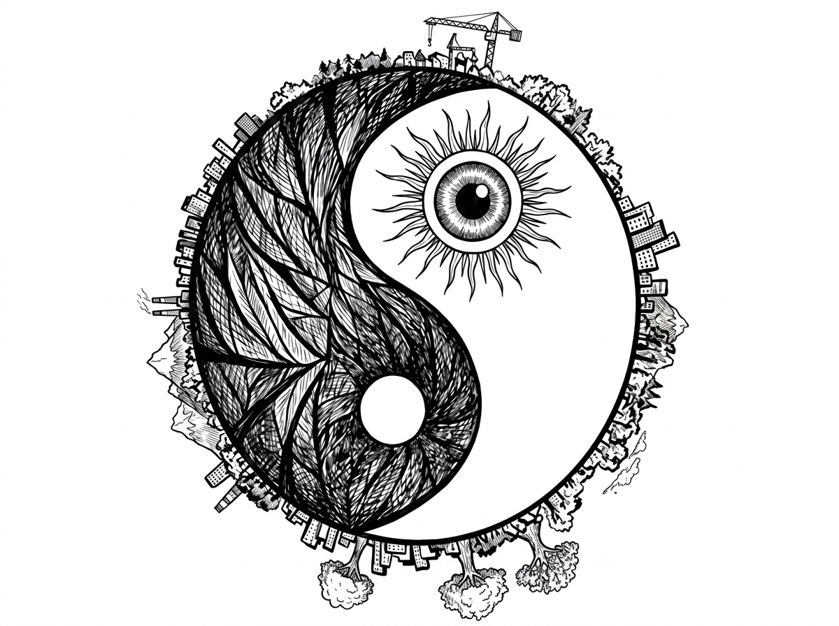 Yin Yang balance illustration - Eye of Creation